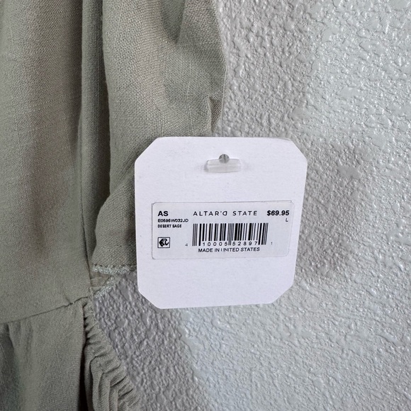 Altar'd State Sage Green Midi Cutout Dress - Picture 9 of 10